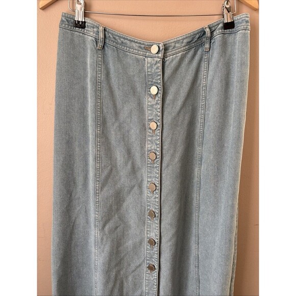 Jones New York Country Women’s Long Denim Skirt Button Front Size 10 - Picture 2 of 5